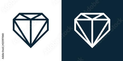 Diamonds in a mono line style. Vector logo design diamonds