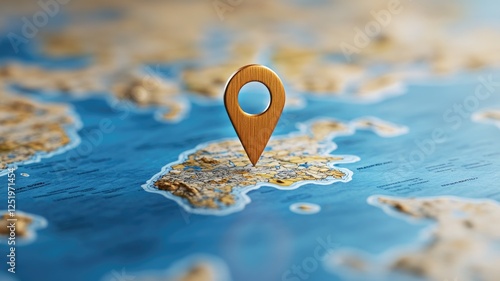 Wallpaper Mural Wooden map pin marking location on detailed Torontodigital.ca