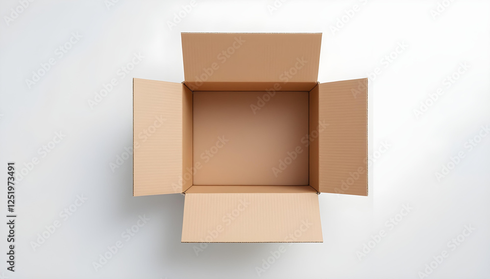 caja de cartón abierta sobre fondo blanco caja de cartón abierta sobre fondo blanco