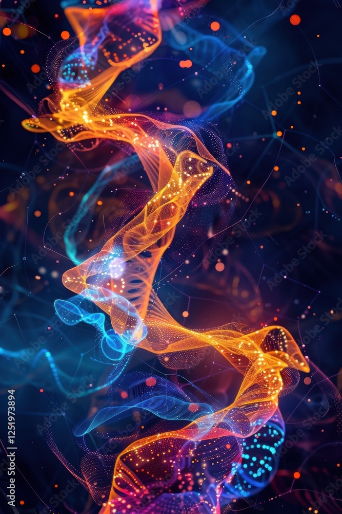 Abstract Digital Art of Brainwaves with Glowing Threads for Neural Harmony Concept and Poster Design Abstract Digital Art of Brainwaves with Glowing Threads for Neural Harmony Concept and Poster Design