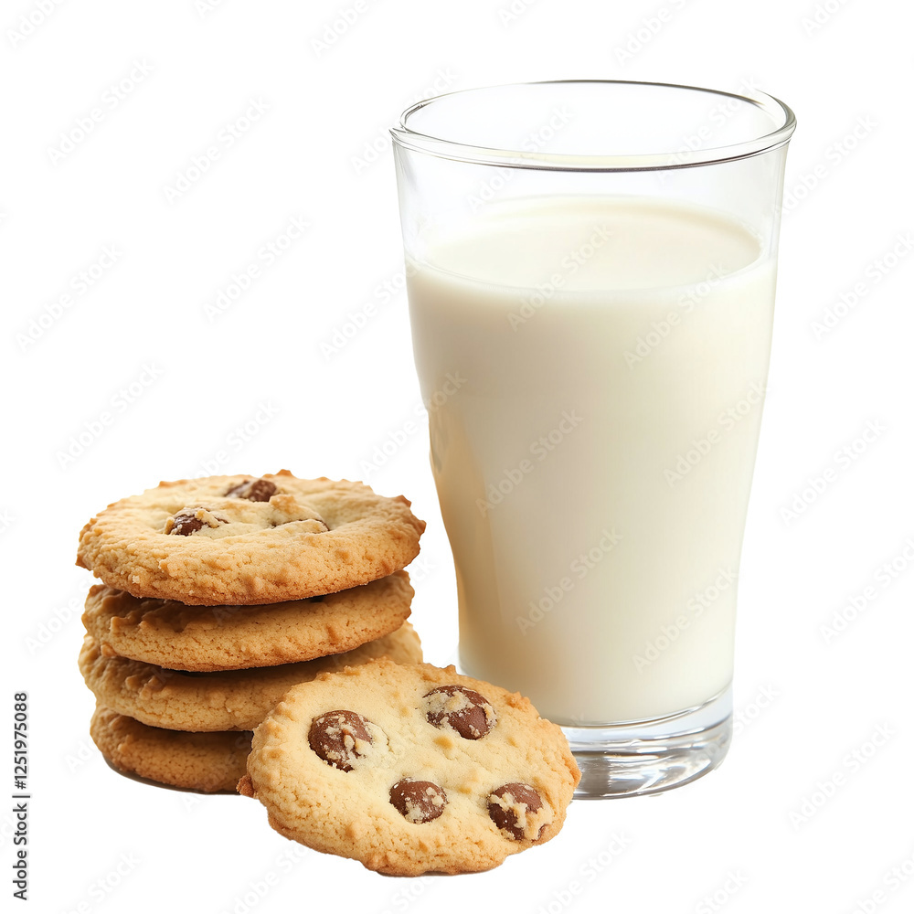 Freshly baked chocolate chip cookies with milk Freshly baked chocolate chip cookies with milk