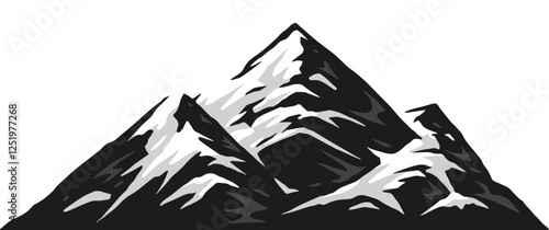 Majestic mountain peak covered in snow