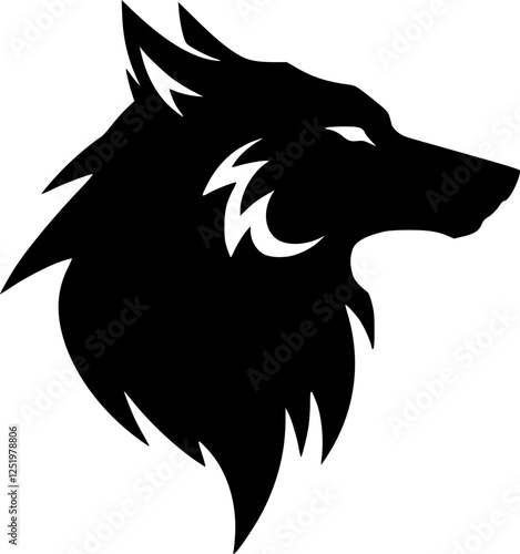 head wolf tattoo. wolf vector