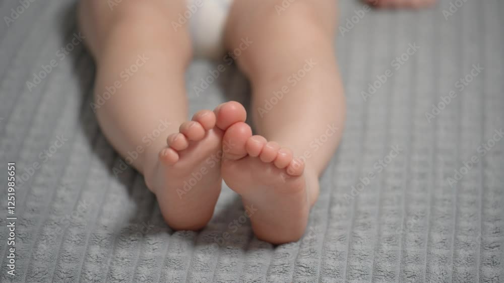 Close up of moving small baby's feet Close up of moving small baby's feet