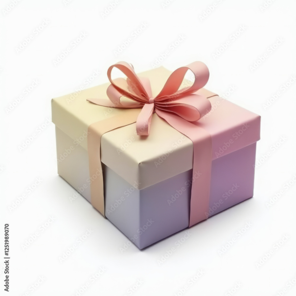 Abstract Gradient-Wrapped Present with Soft Color Fades Isolated on a White Background Abstract Gradient-Wrapped Present with Soft Color Fades Isolated on a White Background