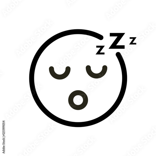 sleepy, tired emoji - vector icon