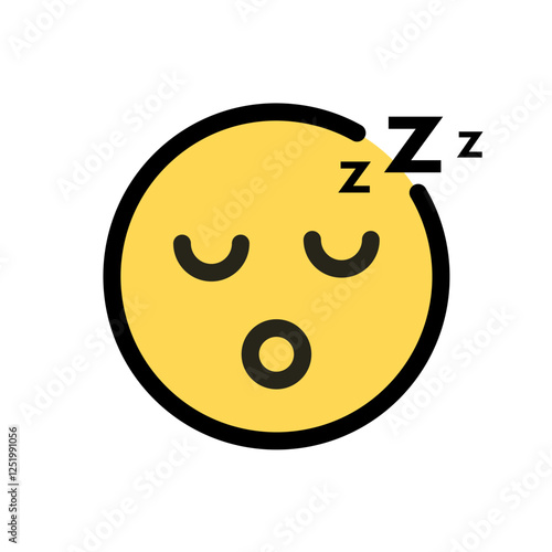 sleepy, tired emoji - vector icon