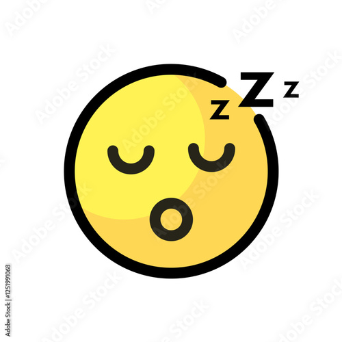sleepy, tired emoji - vector icon