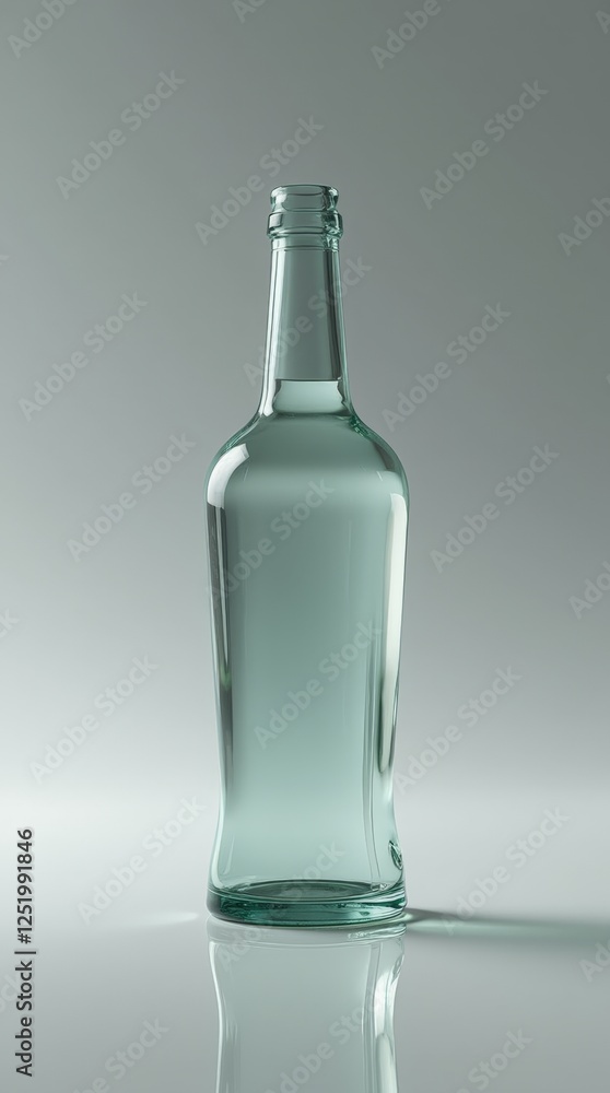 A single, elegantly-designed glass bottle A single, elegantly-designed glass bottle
