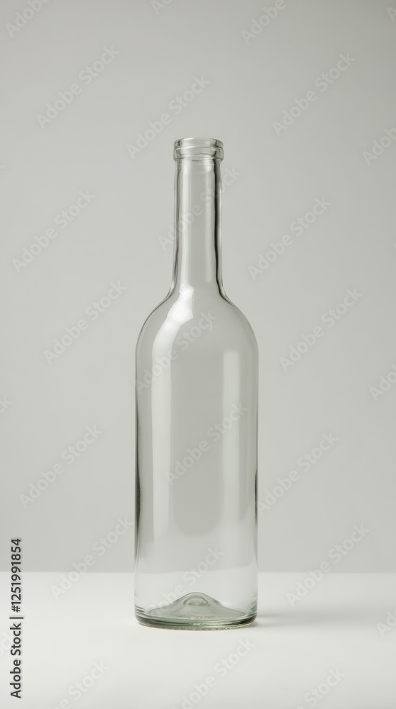 Fototapeta premium A single, beautifully-proportioned glass bottle, standing alone against a clean, muted background.
