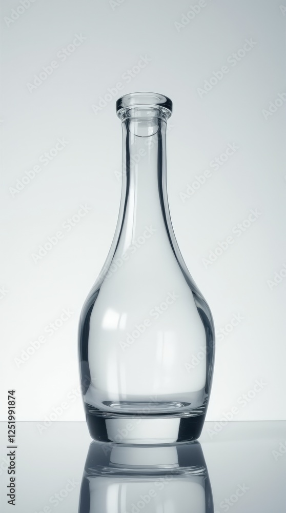 A single, elegantly-designed glass bottle A single, elegantly-designed glass bottle