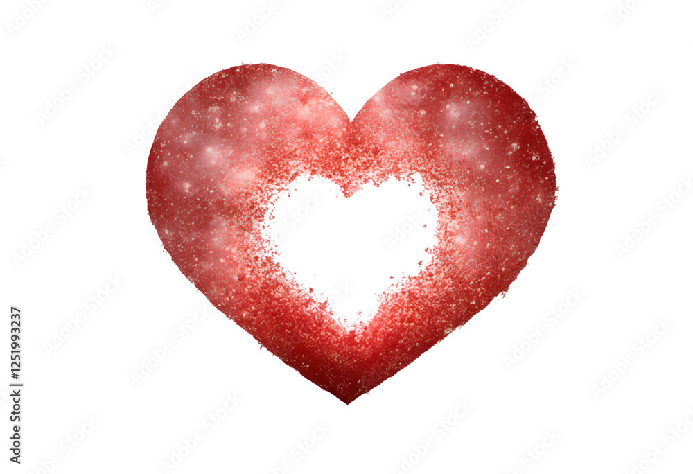 vector computer out red heart nubes background white symbol illustration graphic cut love