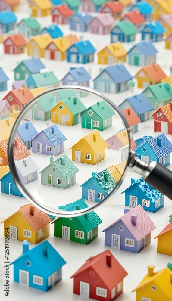 mini magnifying render model colorful 3d viewed homes searching being illustration glass house magnifying glasses home house real estate magnifying glass home neighbourhood realtor home buying model