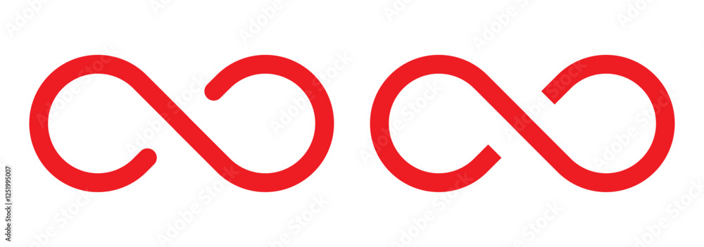 Infinity icon set vector. Infinity two icon isolated on white background. Infinity icon set vector. Infinity two icon isolated on white background.