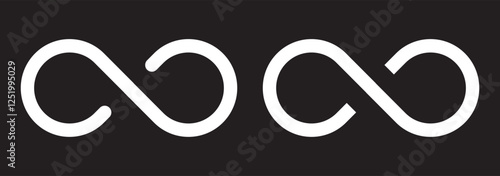 Infinity icon set vector. Infinity two icon isolated on white background.