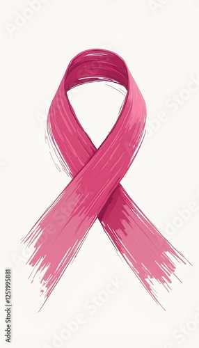 Obraz na płótnie style design brush art campaign line breast icon month banner cancer shirt poster awareness ribbon t pink cancer breast october pink art awareness month bow charity woman make well female health w salonie