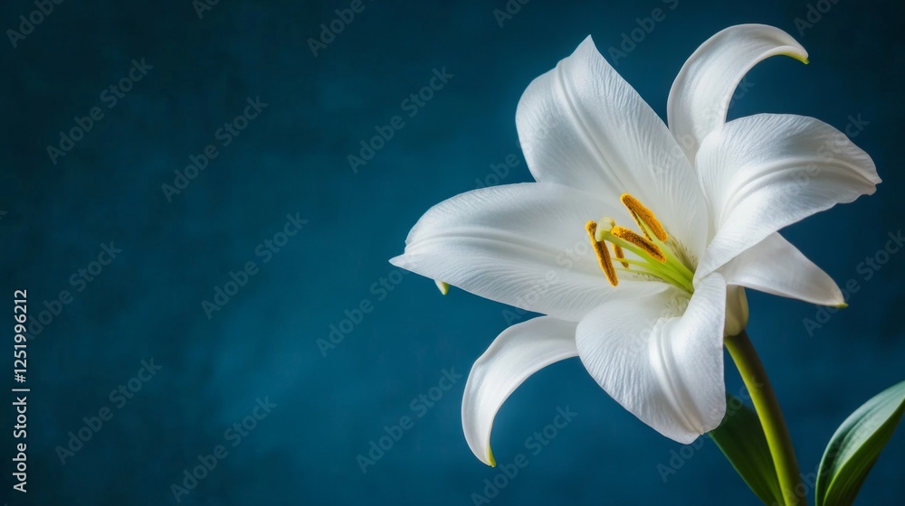 Fototapeta premium Majestic White Lily in Exquisite Detail - A Stunning Floral Masterpiece