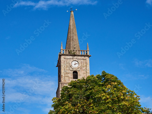 Bell Tower of the Church of San Cristóbal. Comillas, Cantabria, Spain, Europe