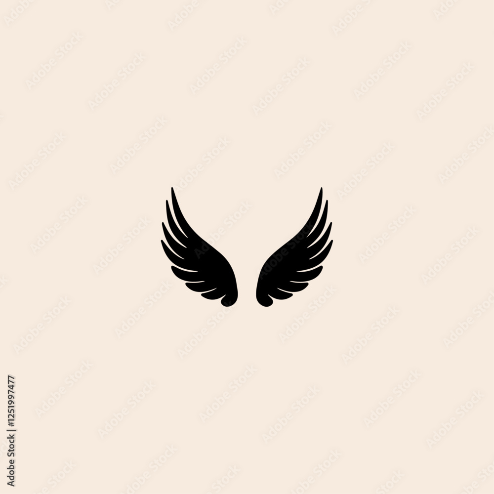 Obraz premium Wing icon flat vector design.
