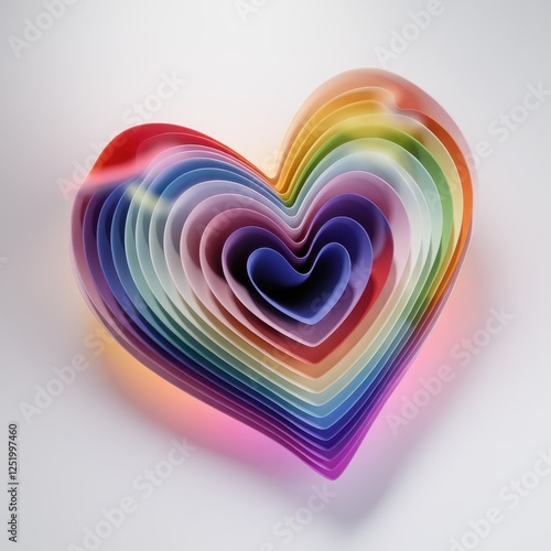 Wallpaper Mural A vibrant, multicolored heart design featuring layered rainbow hues that radiate warmth and positivity, perfect for expressing love and joy. Torontodigital.ca