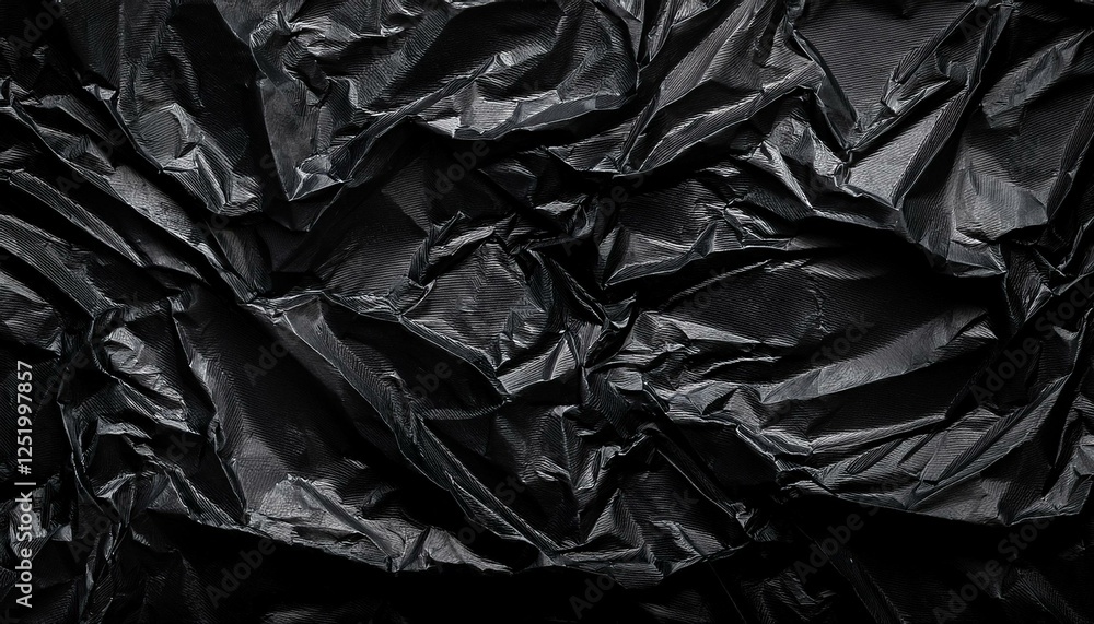 Wrinkled black old wrinkled paper. Dusty cardboard wrapping