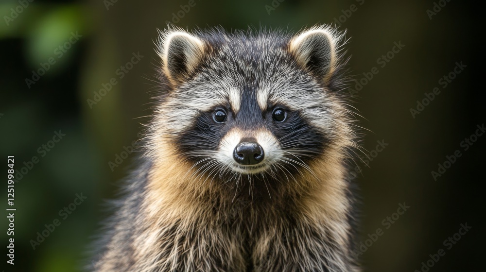 Close-up of a Raccoon in Natural Habitat, Wildlife Photography, Adorable Animal Portrait Close-up of a Raccoon in Natural Habitat, Wildlife Photography, Adorable Animal Portrait