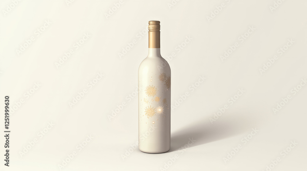 Minimalist Wine Bottle with Faint Abstract Patterns Resembling Sparks or Light Bursts Minimalist Wine Bottle with Faint Abstract Patterns Resembling Sparks or Light Bursts