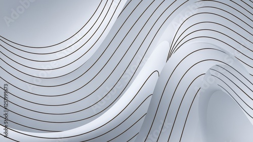 Tableau sur toile Abstract design featuring smooth, flowing lines on a soft gray background, creating a sense of elegance and modernity