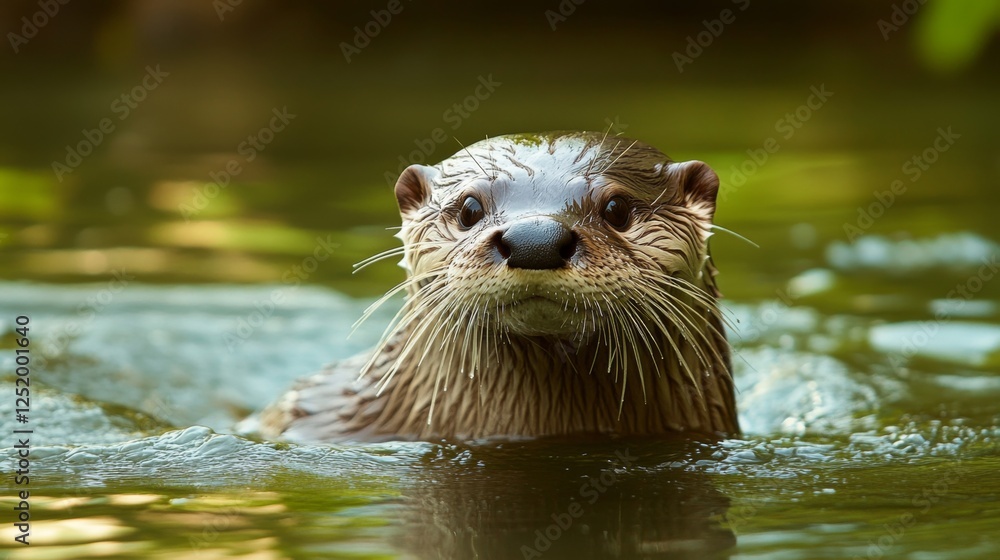 Enthralling Otter in its Natural Habitat: A Majestic Wildlife Portrait Enthralling Otter in its Natural Habitat: A Majestic Wildlife Portrait