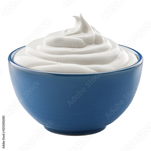 yogurt in a blue bowl transparent 