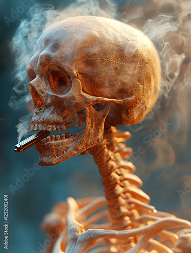 human skeleton smoking vaper
