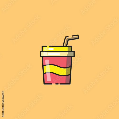 Refreshing Drink Cup Vector Illustration