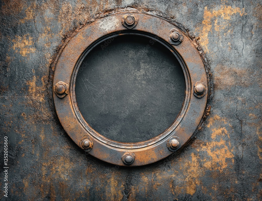 Rusty Metal Porthole: A Grunge Texture Image Rusty Metal Porthole: A Grunge Texture Image