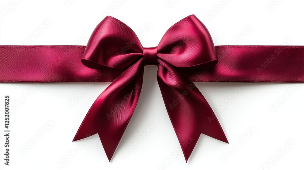Fototapeta premium A deep red ribbon with a bow, perfect for gift wrapping or decoration.