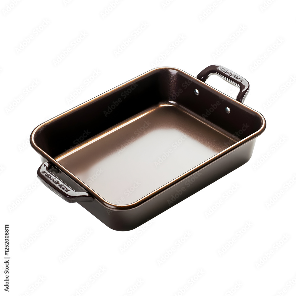 Vibrant Non-Stick Brownie Pan with Handle Isolated on Transparent Background Vibrant Non-Stick Brownie Pan with Handle Isolated on Transparent Background