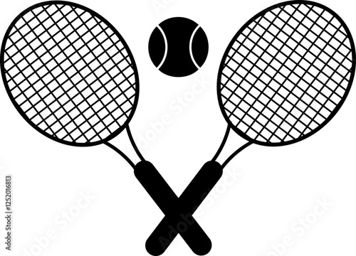 tennis racket and ball silhouette vector file svg sport beautiful design