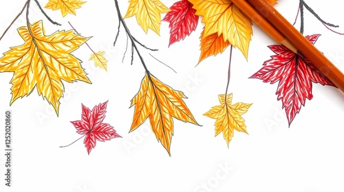 autumn leaves isolated on white
