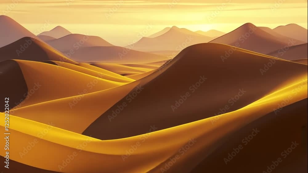 Golden Desert Dunes at Sunset Golden Desert Dunes at Sunset
