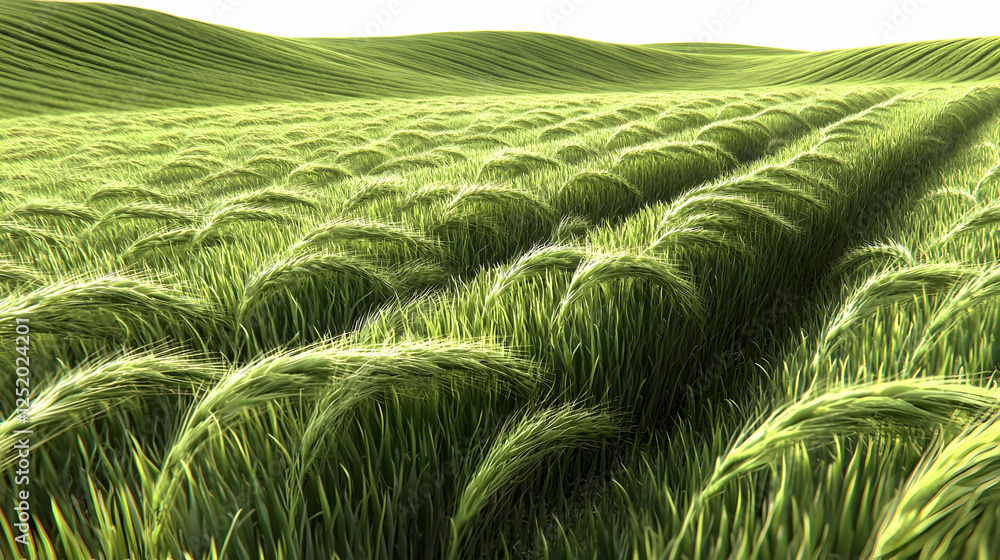 Lush green wheat field under a bright sky Lush green wheat field under a bright sky