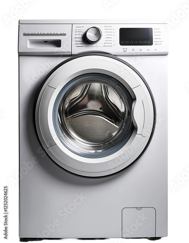Bild auf Leinwand A clean, minimalist washing machine, isolated on a transparent background