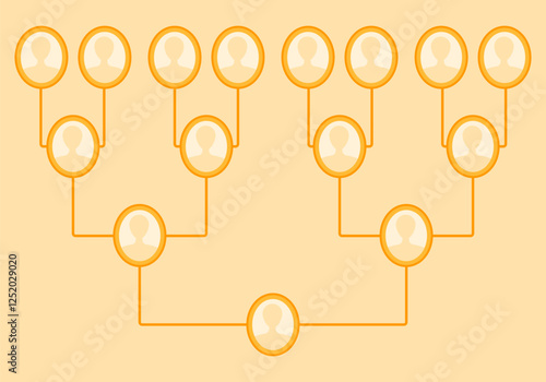 Genealogical tree of your family. Family tree human avatars relationship scheme illustration. Family tree, pedigree or ancestry chart template. Family genealogical tree icons infographic avatars