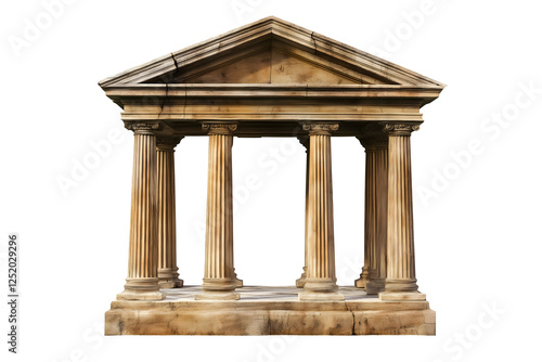 ancient greek temple structure with tall columns isolated png transparent background