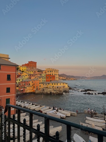 view of the port of Genova Italy photo