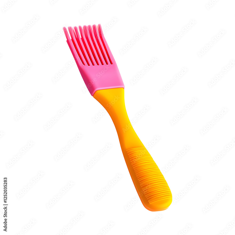 Pink and Yellow Fork with Yellow Handle Isolated on Transparent Background Pink and Yellow Fork with Yellow Handle Isolated on Transparent Background