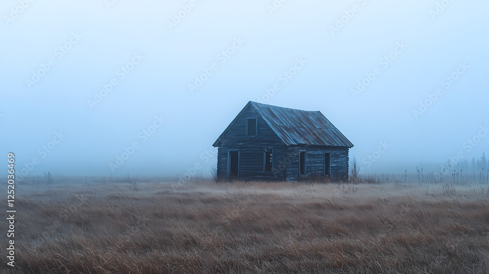 Dramatic twilight rustic abandoned eerie misty atmospheric ominous melancholic forgotten landscapes. Windswept Desolation. Illustration Dramatic twilight rustic abandoned eerie misty atmospheric ominous melancholic forgotten landscapes. Windswept Desolation. Illustration