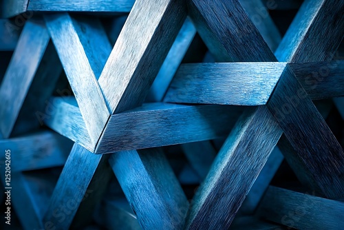 Interwoven triangles forming an abstract geometric design for teamwork innovation