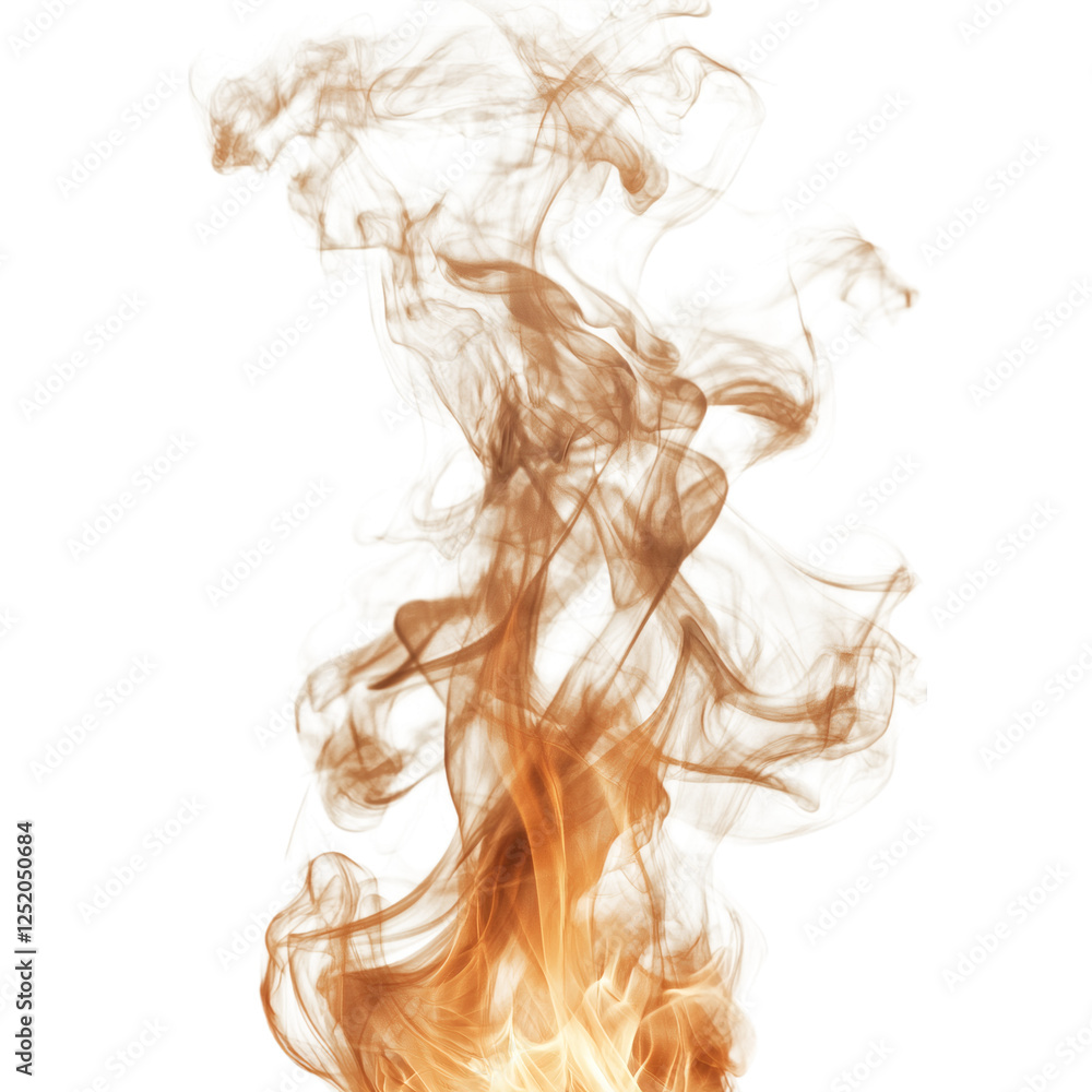 Fast Burning Flame from Matchstick with White and Orange Smoke Isolated on Transparent Background Fast Burning Flame from Matchstick with White and Orange Smoke Isolated on Transparent Background