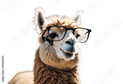 mascot side funny background alpaca fun adorable empty smiling smile wildlife zoo finger business copy character happy show comic pointing llama glasses point space person animal cute illustration