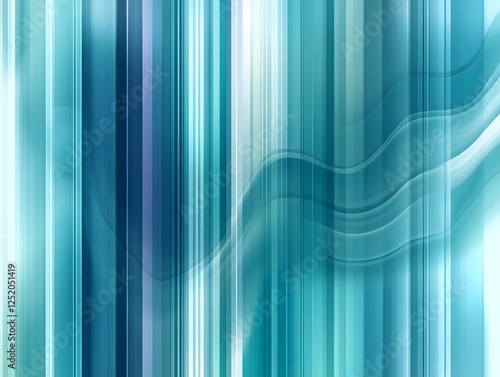 Abstract Teal and Blue Stripes and Waves: A vibrant abstract background with sleek, vertical teal and blue stripes intersecting with flowing waves, creating a dynamic and modern design.