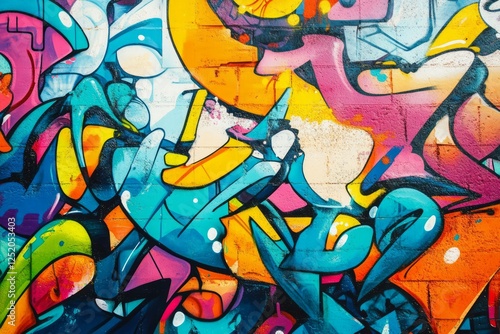 Wallpaper Mural Vivid urban graffiti wall capturing street art energy. Neural network AI generated Torontodigital.ca